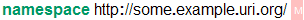 `namespace http://some.example.uri.org/ \GS`